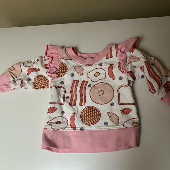monica + andy Other - Monica and Andy Breakfast Patterned Ruffle Sweatshirt‎